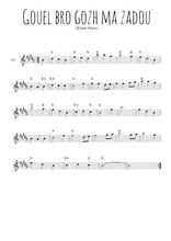 Téléchargez la partition pour saxophone en Mib de la musique bretagne-gouel-bro-gozh-ma-zadou en PDF