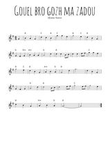Téléchargez la partition de la musique Gouel bro gozh ma zadou en PDF, pour flûte traversière