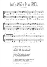 Téléchargez l'arrangement de la partition de La chanson d'Aliénor en PDF à deux voix