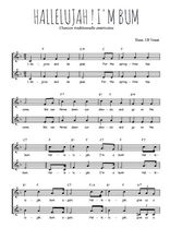 Téléchargez l'arrangement de la partition de Traditionnel-Hallelujah-!-I-m-a-Bum en PDF à deux voix