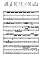 Téléchargez la partition de Arrivée de la reine de Saba en PDF pour Mélodie et piano