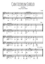 Téléchargez l'arrangement de la partition de Georg-Friedrich-Handel-Canticorum-jubilo en PDF à deux voix