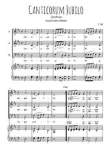 Téléchargez l'arrangement de la partition de Canticorum jubilo en PDF pour trois voix mixtes et piano