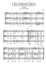 Téléchargez l'arrangement de la partition de Georg-Friedrich-Handel-Canticorum-jubilo en PDF à trois voix