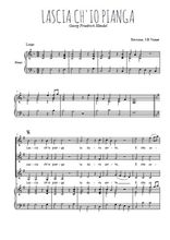 Téléchargez l'arrangement de la partition de Lascia ch'io pianga en PDF pour trois voix de femmes et piano