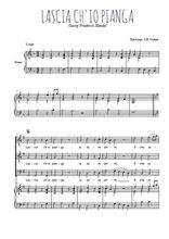 Téléchargez la partition de Lascia ch'io pianga en PDF pour 3 voix TTB et piano