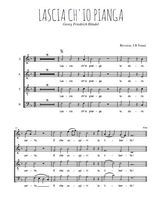 Téléchargez l'arrangement de la partition de Georg-Friedrich-Handel-Lascia-ch-io-pianga en PDF à quatre voix