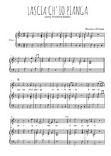 Téléchargez la partition de Lascia ch'io pianga en PDF pour Chant et piano