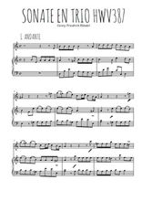 Téléchargez la partition de Sonate en trio Hwv387, 1. Andante en PDF pour Mélodie et piano