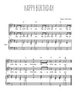 Téléchargez l'arrangement de la partition de Happy Birthday. Joyeux Anniversaire en PDF pour deux voix égales et piano