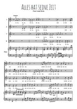 Téléchargez la partition de Alles hat seine Zeit (4 voix) en PDF pour Chant et piano