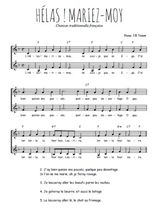 Téléchargez l'arrangement de la partition de chanson-traditionnelle-francasie-helas-mariez-moy en PDF à deux voix