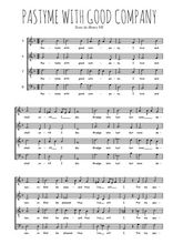 Téléchargez l'arrangement de la partition de Pastyme with good company en PDF à quatre voix SATB