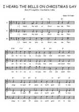Téléchargez l'arrangement de la partition de Henry-W.-Longfellow-Jean-Baptiste-Calkin-I-heard-the-bells-on-Christmas-day en PDF à trois voix
