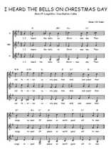 Téléchargez l'arrangement de la partition de Henry-W.-Longfellow-Jean-Baptiste-Calkin-I-heard-the-bells-on-Christmas-day en PDF pour trois voix de femmes
