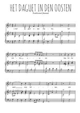 Téléchargez la partition de Het daghet in den oosten en PDF pour Chant et piano
