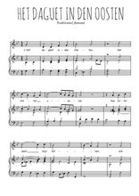 Téléchargez l'arrangement de la partition de Traditionnel-Het-daghet-in-den-oosten en PDF pour Chant et piano