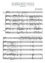 Téléchargez l'arrangement de la partition de Hosanna nkosi phezulu en PDF pour trois voix mixtes et piano