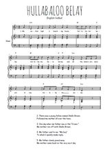 Téléchargez l'arrangement de la partition de Traditionnel-Hullabaloo-Belay en PDF pour Chant et piano