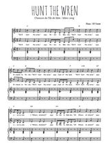 Téléchargez l'arrangement de la partition de Hunt the wren en PDF pour deux voix égales et piano