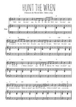 Téléchargez l'arrangement de la partition de ile-de-man-hunt-the-wren en PDF pour Chant et piano