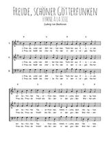 Téléchargez l'arrangement de la partition de beethoven-freunde-schoner-gotterfunken-hymne-a-la-joie-allemand en PDF à trois voix