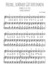 Téléchargez l'arrangement de la partition de beethoven-freunde-schoner-gotterfunken-hymne-a-la-joie-allemand en PDF pour Chant et piano