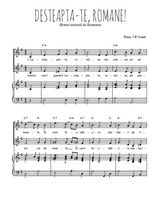 Téléchargez l'arrangement de la partition de Desteapta-te Romane! en PDF pour deux voix égales et piano