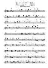 Téléchargez l'arrangement de la partition pour sax en Mib de la musique Fratelli d'Italia en PDF