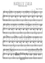 Téléchargez la partition de Fratelli d'Italia en PDF pour Chant et piano