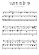 Téléchargez la partition de Hymne neuchâtelois en PDF pour Chant et piano