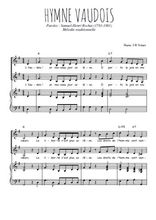 Téléchargez l'arrangement de la partition de Hymne vaudois en PDF pour deux voix égales et piano