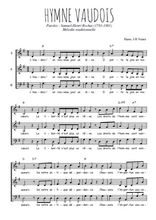Téléchargez l'arrangement de la partition de Hymne vaudois en PDF à trois voix