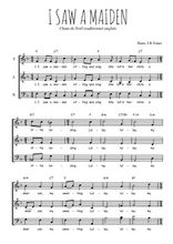 Téléchargez l'arrangement de la partition de Traditionnel-I-saw-a-maiden en PDF à trois voix