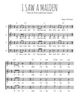 Téléchargez l'arrangement de la partition de Traditionnel-I-saw-a-maiden en PDF à quatre voix