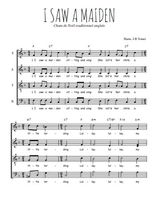 Téléchargez l'arrangement de la partition de I saw a maiden en PDF à quatre voix SATB