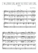 Téléchargez l'arrangement de la partition de I'm gonna sing when the spirit says sing en PDF pour trois voix mixtes et piano