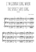 Téléchargez l'arrangement de la partition de I'm gonna sing when the spirit says sing en PDF à trois voix