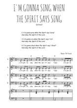 Téléchargez la partition de I'm gonna sing when the spirit says sing en PDF pour 4 voix SATB et piano
