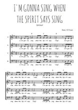 Téléchargez l'arrangement de la partition de Traditionnel-I-m-gonna-sing-when-the-spirit-says-sing en PDF à quatre voix