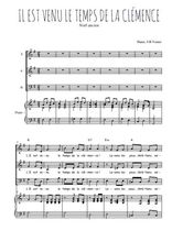 Téléchargez l'arrangement de la partition de Il est venu le temps de la clémence en PDF pour trois voix mixtes et piano