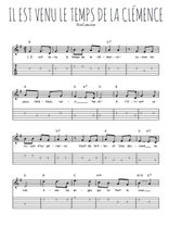 Téléchargez la tablature de la musique Traditionnel-Il-est-venu-le-temps-de-la-clemence en PDF