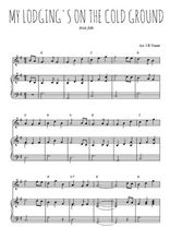 Téléchargez l'arrangement de la partition de irlande-my-lodging-s-on-the-cold-ground en PDF pour Mélodie et piano