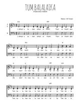 Téléchargez l'arrangement de la partition de yiddish-tum-balalaika en PDF à trois voix