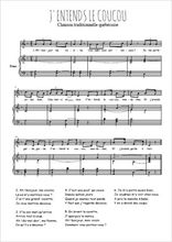 Téléchargez l'arrangement de la partition de Traditionnel-J-entends-le-coucou en PDF pour Chant et piano