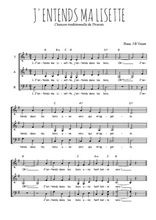 Téléchargez l'arrangement de la partition de Traditionnel-J-entends-ma-Lisette en PDF à trois voix