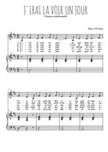 Téléchargez l'arrangement de la partition de Traditionnel-J-irai-la-voir-un-jour en PDF pour Chant et piano