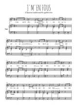 Téléchargez l'arrangement de la partition de Traditionnel-J-m-en-fous en PDF pour Chant et piano