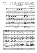 Téléchargez l'arrangement de la partition de L'hiver qui nous tourmente en PDF pour 4 voix mixtes et piano