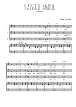 Téléchargez l'arrangement de la partition de Plaisir d'amour en PDF pour trois voix mixtes et piano